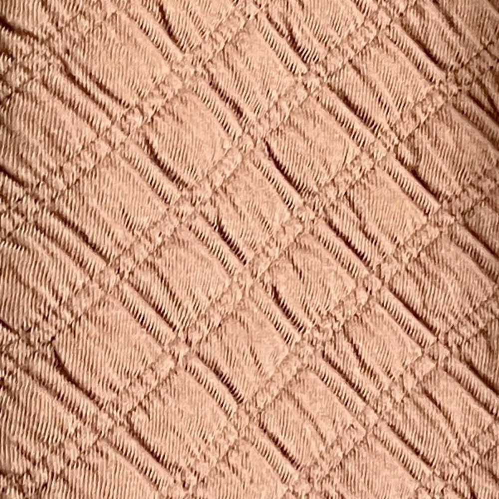 EUC J.Crew Quilted Mockneck Pullover Small Camel Tan Textured Cozy Sweater - Picture 9 of 13